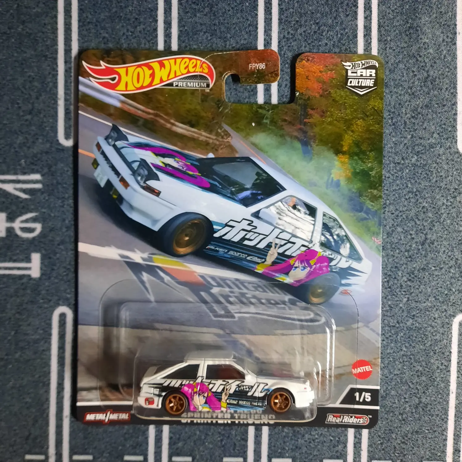 Toyota AE86 Sprinter Trueno Wibu Anime Hot Wheels Premium Car Culture Mountain Drifters