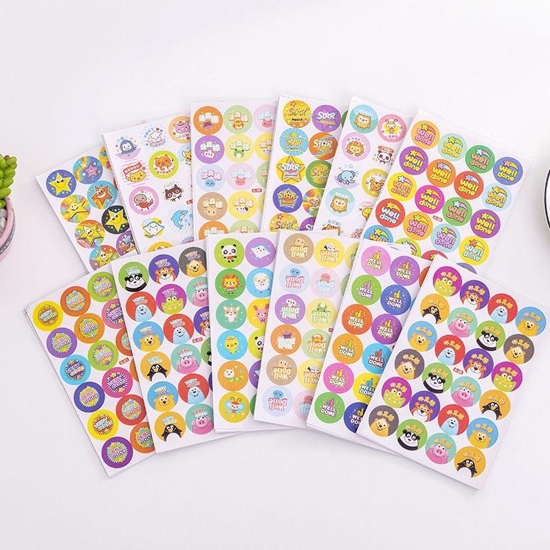 Sticker tiếng anh 24 hình 1 tấm đồ dùng giáo cụ dạy học đồ dùng khen thưởng cho các bé