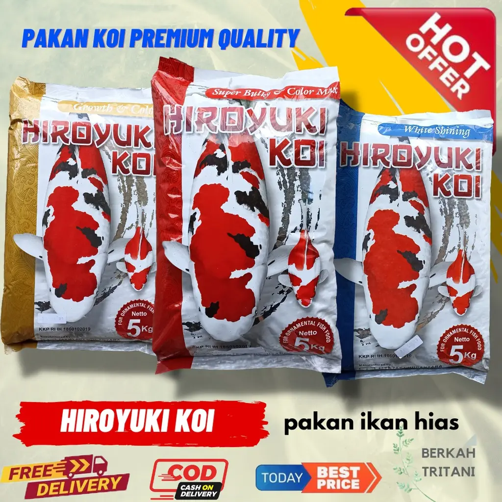 Pakan Koi HIROYUKI KOI 1kg Paket Lengkap Menutrisi Ikan Koi