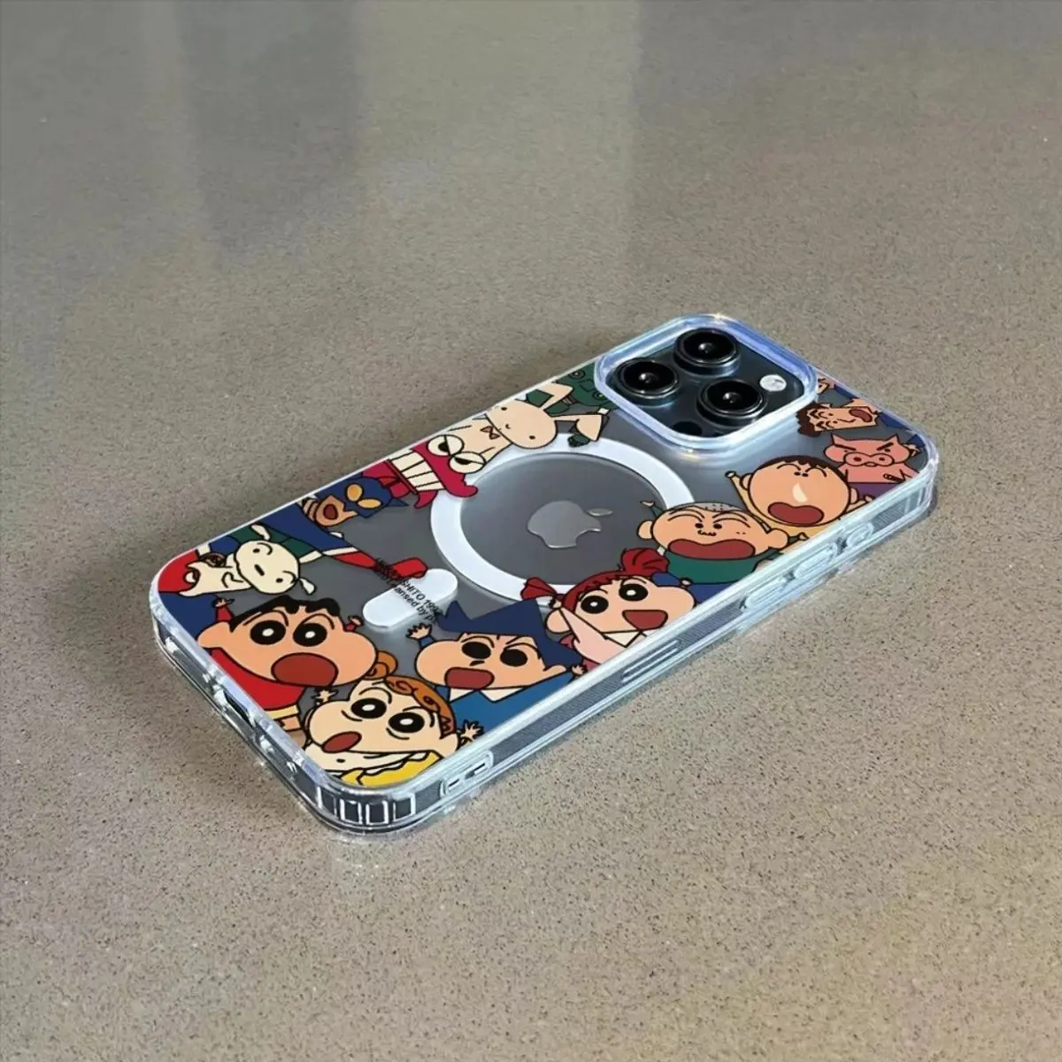 เคสโทรศัพท์แม่เหล็ก เขียนสไตล์ชีส ชินจัง เข้ากันได้กับ iPhone 14/15/16 และ Apple 13/12/11 Pro Max ความโปร่งใสสูง