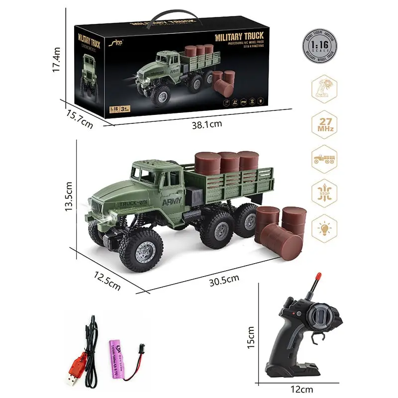 Mainan Anak Remote Control Military Army Truck / RC Truk Tentara 5