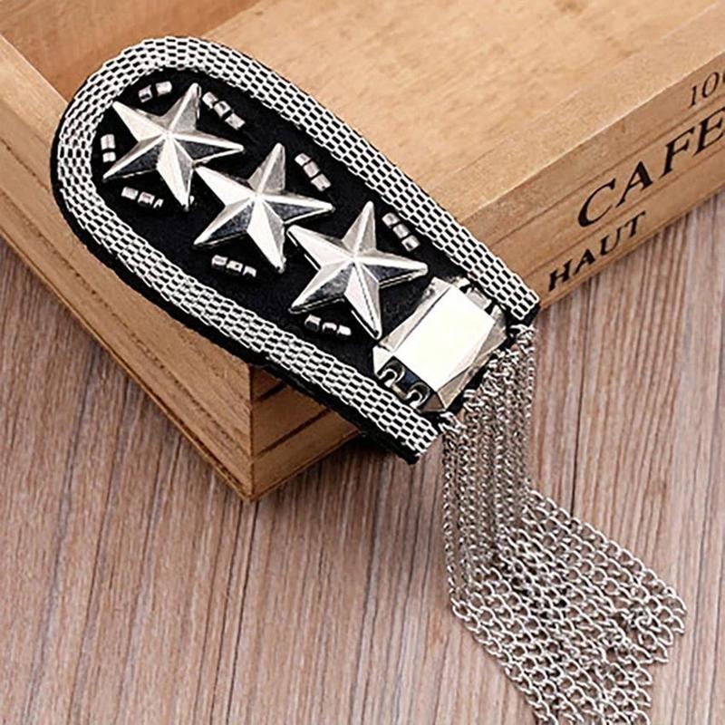 Evolet Paskibra Rumbai Bahu Model Rivet Logam / Tanda Pangkat Paskibra Aksen Rivet + Rumbai Untuk Penyanyi / Panggung Gaya Vintage Punk Aksesoris Fashion Wanita 4