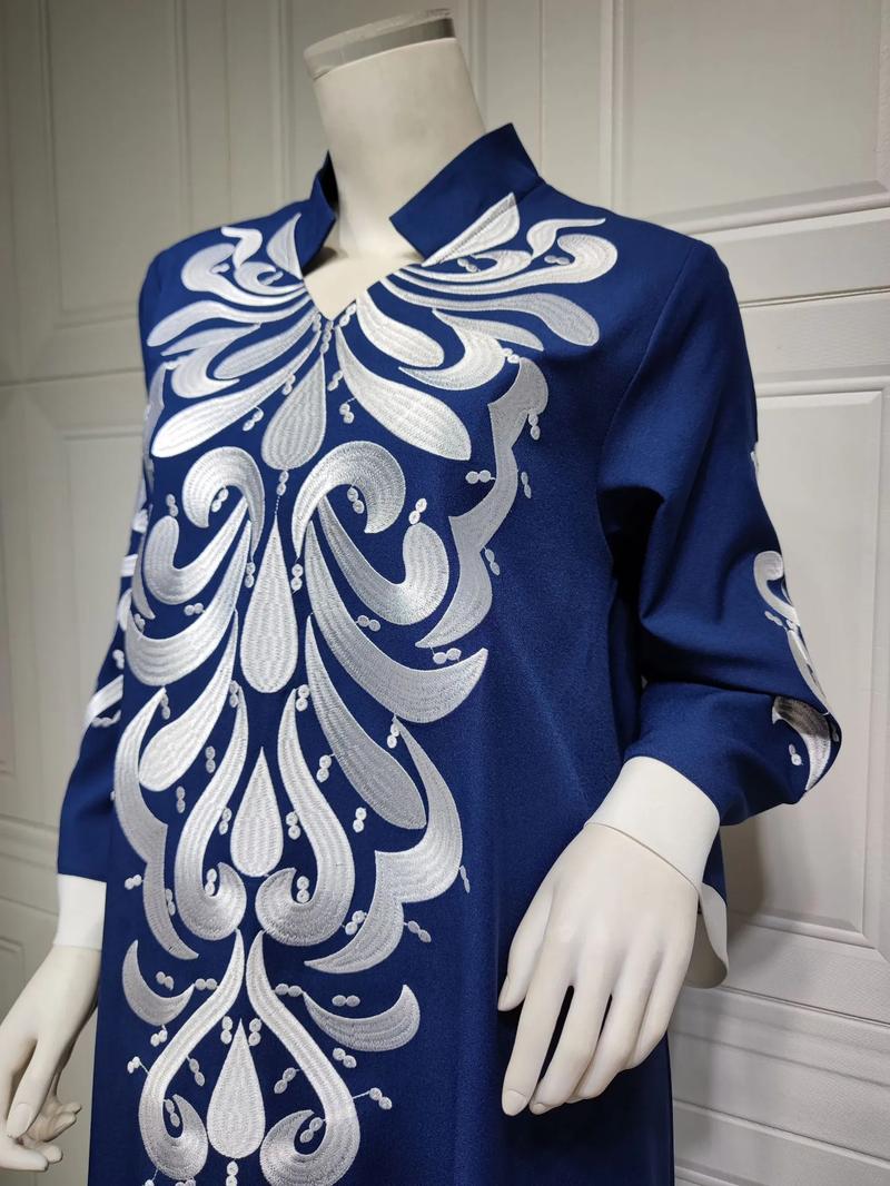 Product Introduction of Robe Muslim Abaya Dubai Embroidered Kebaya Dress Long Sleeve Gowns Moroccan Kaftan Islam Oman Qatar Ladies Dresses 23