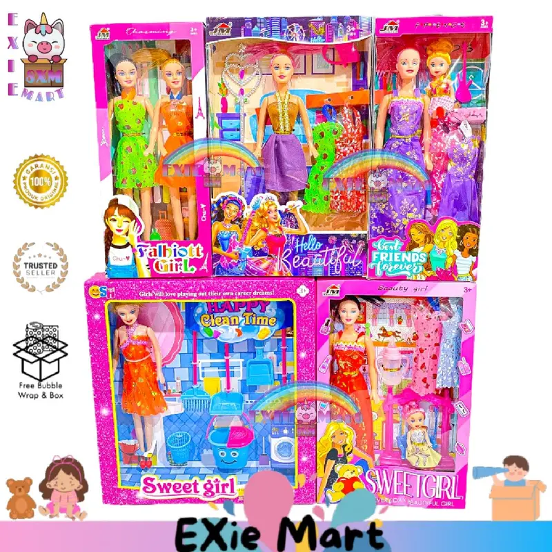 MAINAN ANAK PEREMPUAN BONEKA SET BOX - MAINAN GIRL BONEKA SET - MAINAN BONEKA IBU DAN ANAK 0