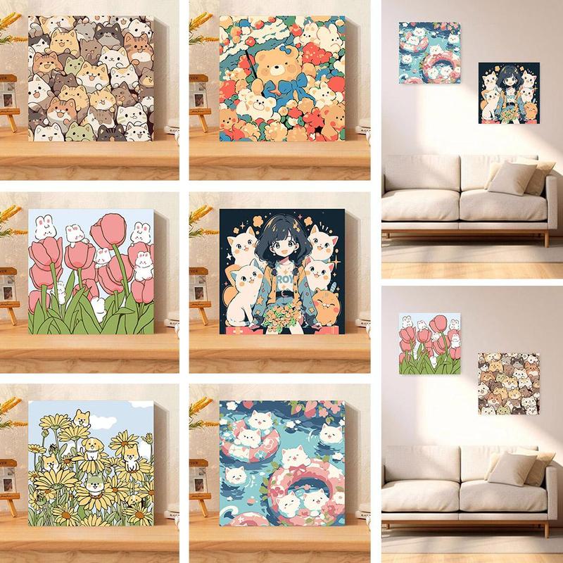 Product Introduction of Cartoon Tulip Animal Oil Painting Toy DIY Handmade Flower Coloring Painting 19