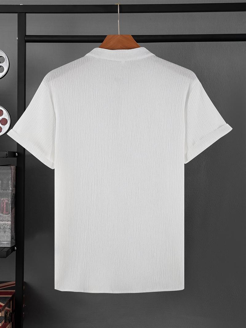Product Introduction of Men's Solid Color Polo Shirt, Regular Fit Casual Short Sleeve Top for Summer, Fashion Men's Clothes for Daily Wear 3