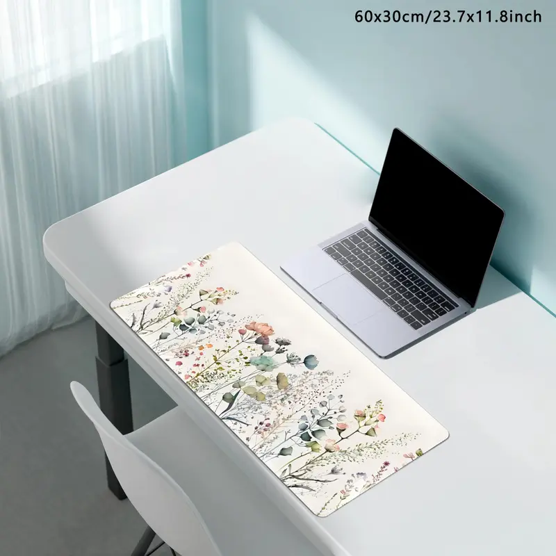 Floral Pattern Mouse Pad, Rectangle Gaming Mouse Pad, Office Desk Keyboard Mat for Home Office Desk 3
