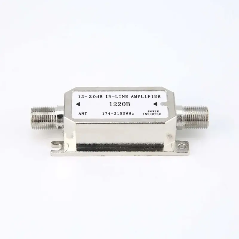 12-20db Satellite Amplifier 174-2150MHZ Signal Booster for Antenna Cable Run Channel Strength
