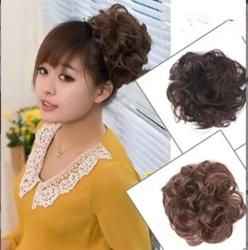 rambut cepol keriting hitam cokat praktis 4
