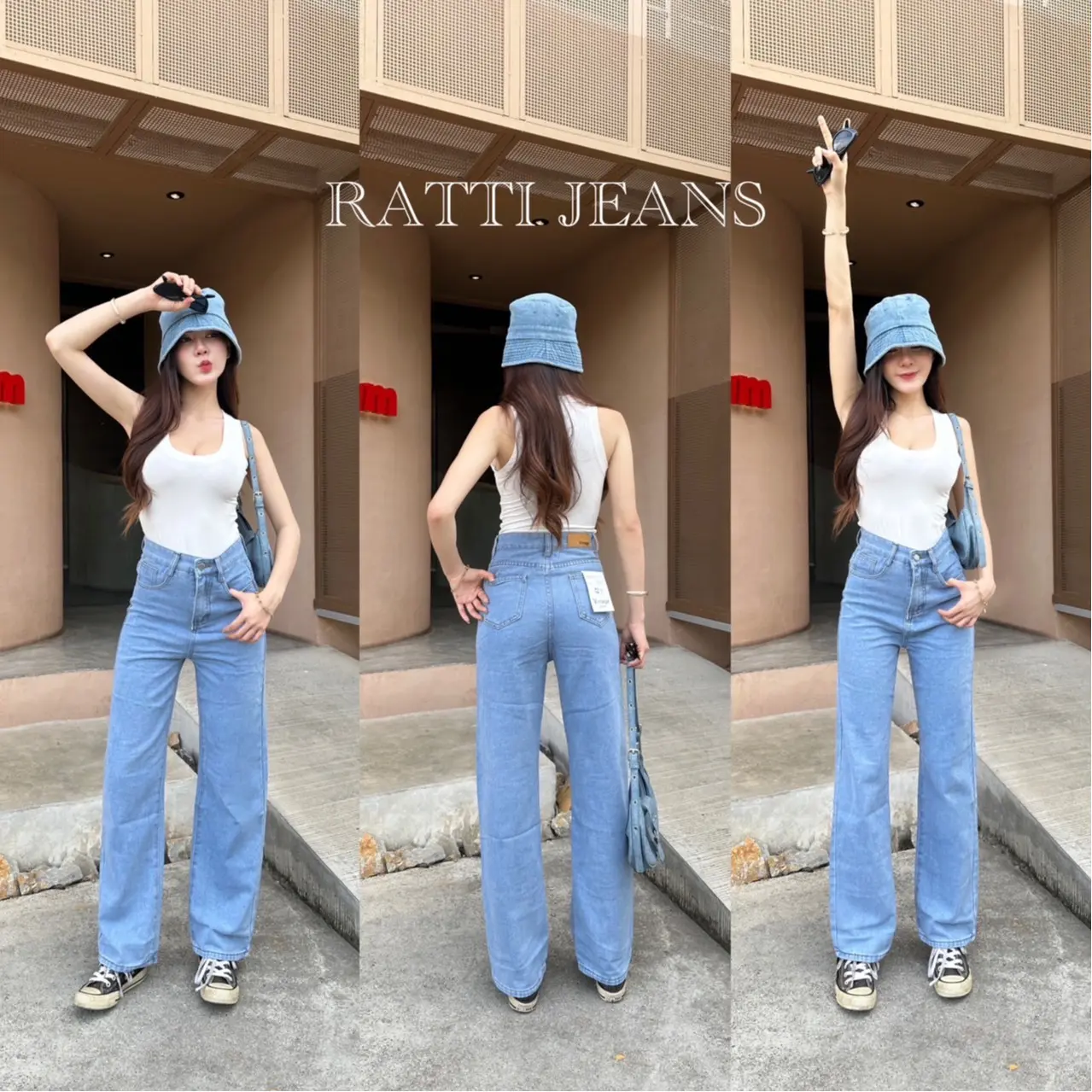รหัสK9625 กางเกงยีนส์ขากระบอกใหญ่เอวสูง สียีนส์ ป้ายVintage ความยาว41-42''  Jeans ล๊อตใหม่
