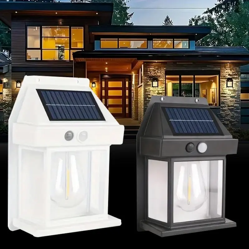 Solar Powered Outdoor Light, Solar Outdoor Light with Motion Sensor, Wall Mounted Installation Light for Patio Garden Decoration