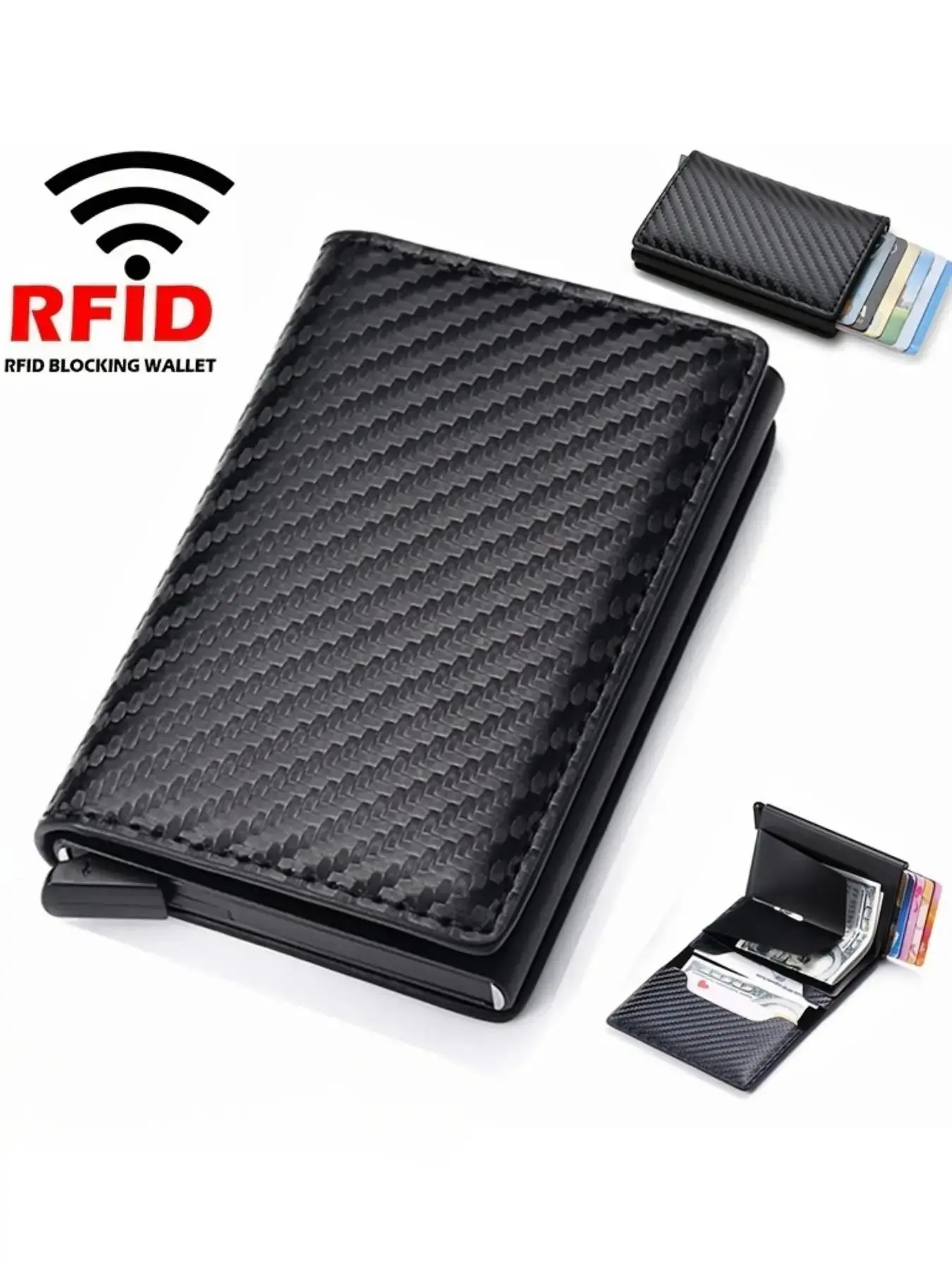 Men's Simple Plain Pu Leather Card Holder, Purse Trends 2025 Multi-functional Anti-rfid Blocking Id Credit Card Holder