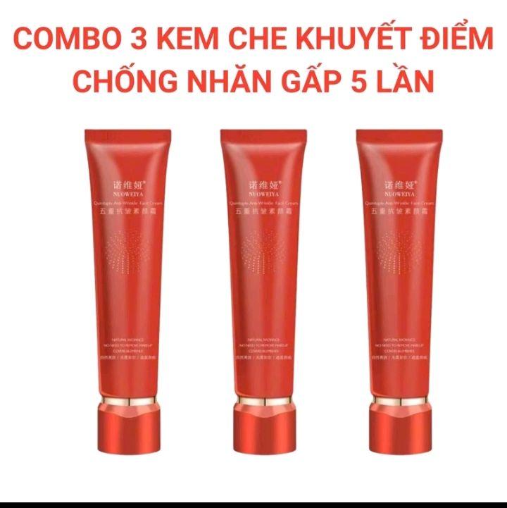 Combo 3 Tuýp - Kem lười xóa nhăn tâng tông FIVE FIRMING - Kem makeup FIVE FIRMING chống lão hóa, nâng tông, che khuyết điểm, cấp ẩm