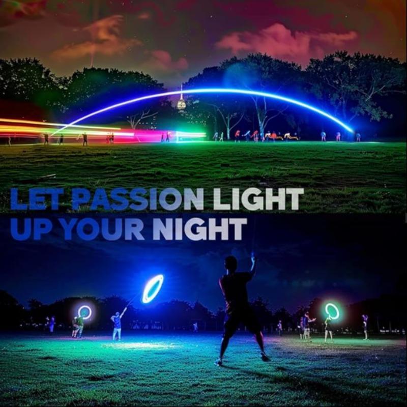 Product Introduction of LED Light Up Flying Disc, Round Soft Flying Disc with Battery, Indoor & Outdoor Game Toy, Ideal Birthday Gift 3