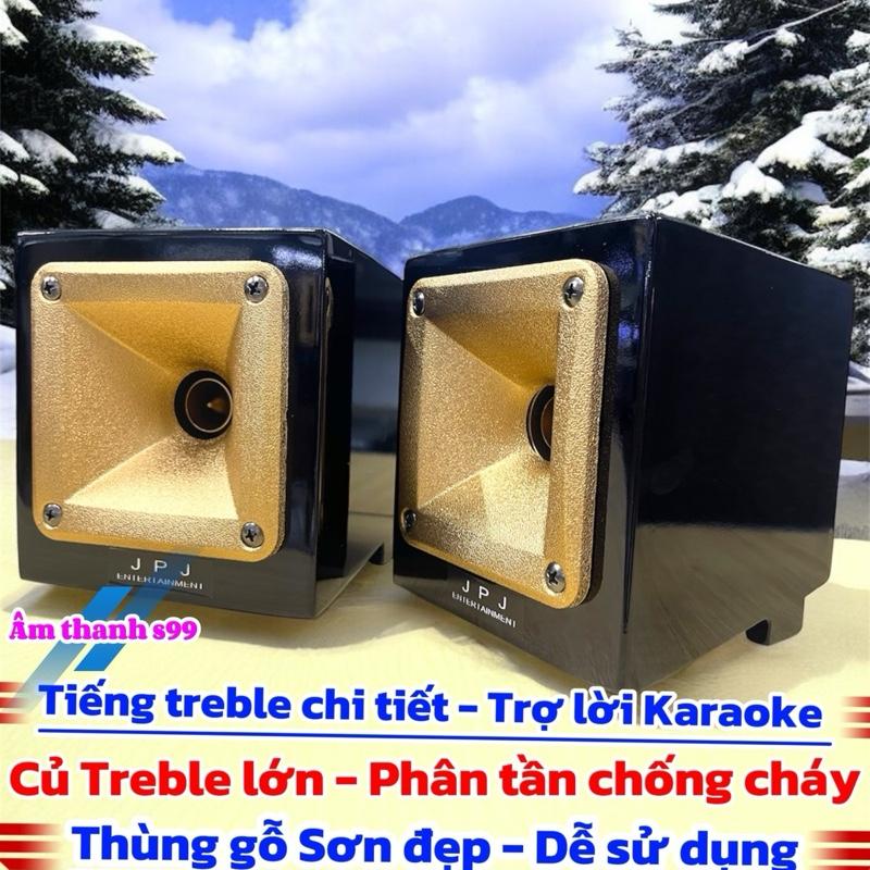 Loa Treble rời gỗ JPJ-VS250- Chống cháy. Củ Trebel lớn-Tiếng tí tách hay-Trợ thêm tiếng trung(lời) Karaoke.Phân tần chống cháy, tự giảm âm lượng khi hú hoặc quá công suất.Dùng cho loa kéo,loa karaoke,loa full,loa nghe nhạc,loa hãng.chống lăn micro