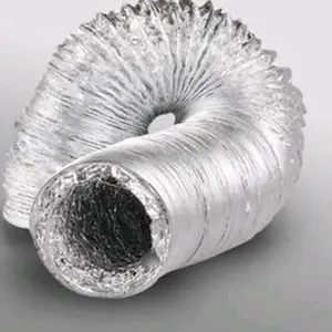 Pipa Exhaust Aluminium 3/4/5/6/8/10 Inchi Fleksibel Cerobong Asap Aluminium Flexible Ducting Pembuangan Asap Cooker Hood / Mesin