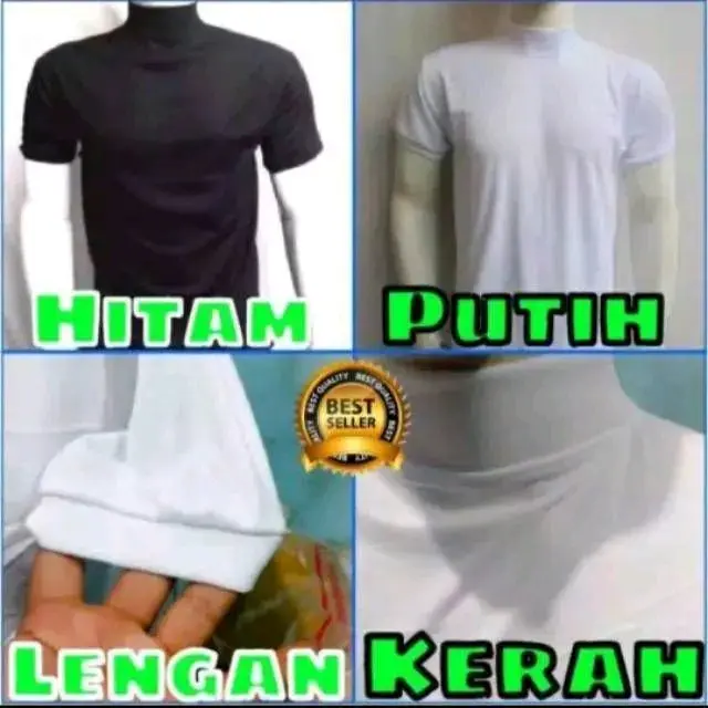 Kaos Kerah Tinggi Lengan Pendek Bahan tebal