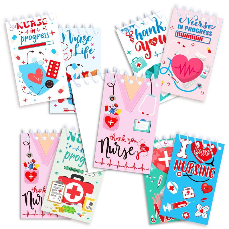 Product Introduction of Nurse Themed Mini Notepad, 24pcs/set Thank You Nurses Spiral Memo Pad, Pocket Notebook for Office Nursing Party Supplies 3