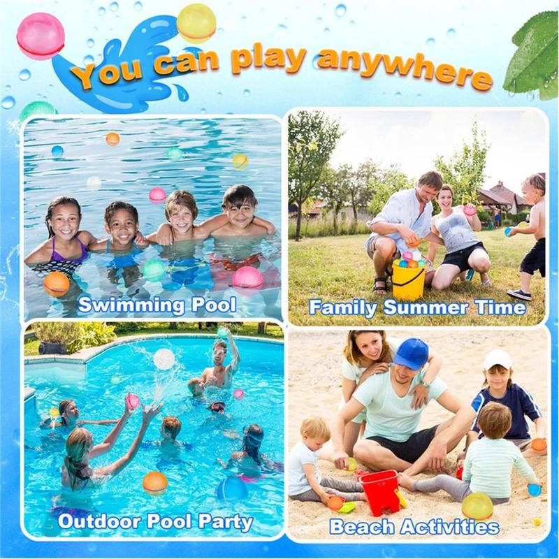 Product Introduction of Water Sports Reusable Magnetic Water Balloon Quick Fill Self Sealing Water Ball Toy Refillable Water Games Water Splash Balls Kids Toy 14