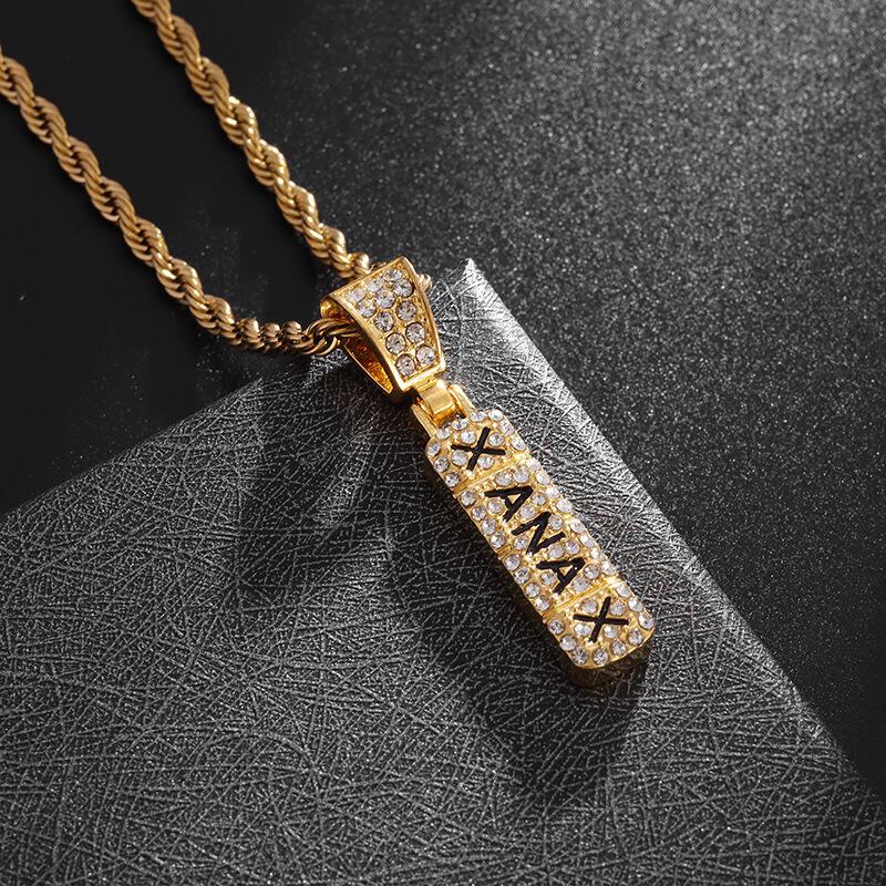 Product Introduction of Personalized and exaggerated trend set with full diamonds necklace punk men's hip hop necklace 5