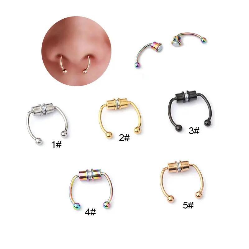 Stainless Steel Magnetic Nose Ring Non-Perforated Nasal Septum Environment Creation Yiou American Jewelry