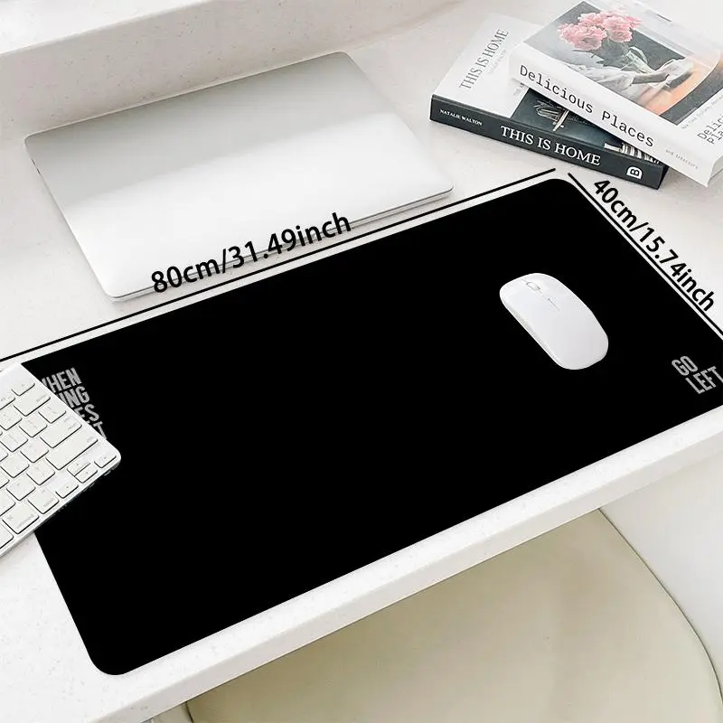 Letter Pattern Mouse Pad, 1 Count Rectangle Gaming Mouse Pad, Non-Slip Rubber Base Stitched Edge Desk Pad for Home Office Game Room 2