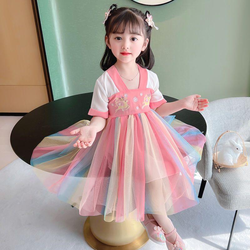 Hanfu Girl's Thin Dress Tang Suit Summer Chinese Style Baby Children's Clothing 4