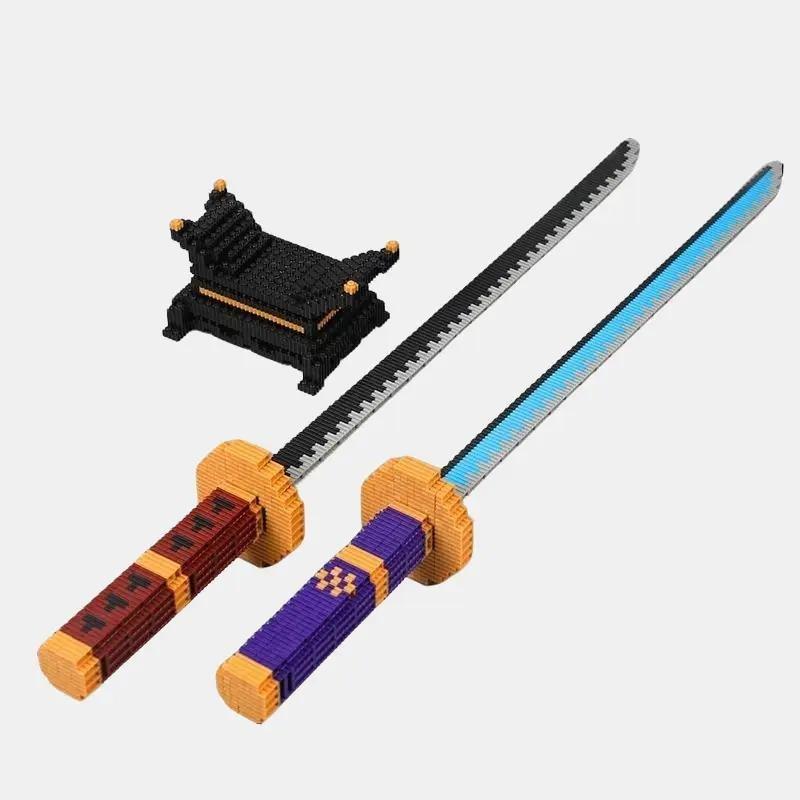 Mô hình đồ chơi lắp ráp Kiếm Katana Master Có Giá Đỡ - Bộ 2 món lắp ráp kèm đế dài 75cm size lớn Tháo Lắp Bộ Lắp Ráp Toy