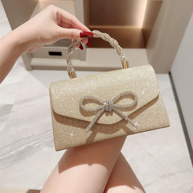 Túi xác nữ đi tiệc cưới,đi chơi sang chảnh,đính kim tuyến sáng lấp lánh,đeo chéo,đeo vai có quai xách 88store A-17 1