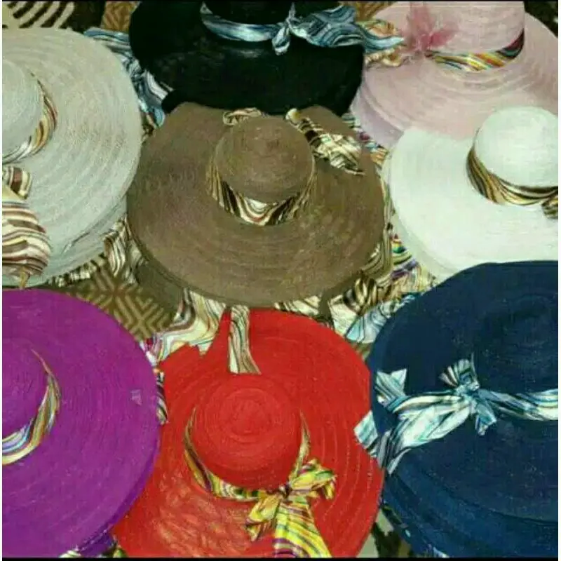 Floppy Hat Wanita Topi Pantai Nylon Daun Lebar Import