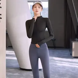 [LADIES FASHION] Jaket Olahraga Wanita Yoga Fittness Gym Fit Body Lengan Panjang 1071