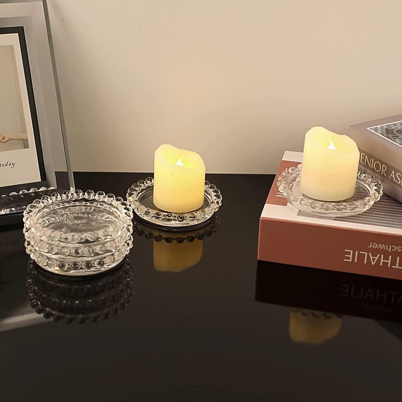 Ly Đựng Nến Thủy Tinh. Đĩa Nến Tròn Đường Kính 9.5cm Decor Nhà Cửa Sang Trọng Decor Decor Phòng 0