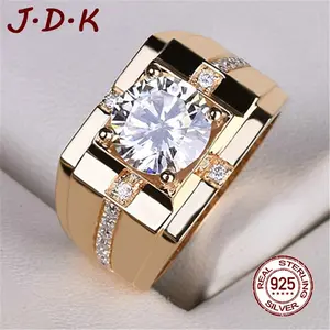 JDK Cincin Pria Platinum Zircon Baru Yang Bergaya Rings