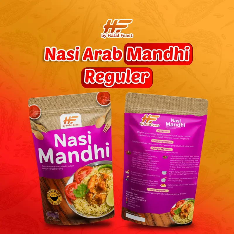 Nasi Mandhi Instan Reguler 4-6 Porsi sudah Termasuk Beras Basmati 300 Gram 0