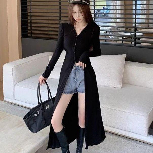 Áo Cardigan Dệt Kim Phong Cách Ngầu Go-Getter Phong Cách Cô Gái Áo Cardigan Dài Lụa Lạnh Xu Hướng Dễ Phối Đồ Cho Nữ Ngầu Ngọt Ngào Tuyệt Đẹp Áo Mỏng Thời Trang 5