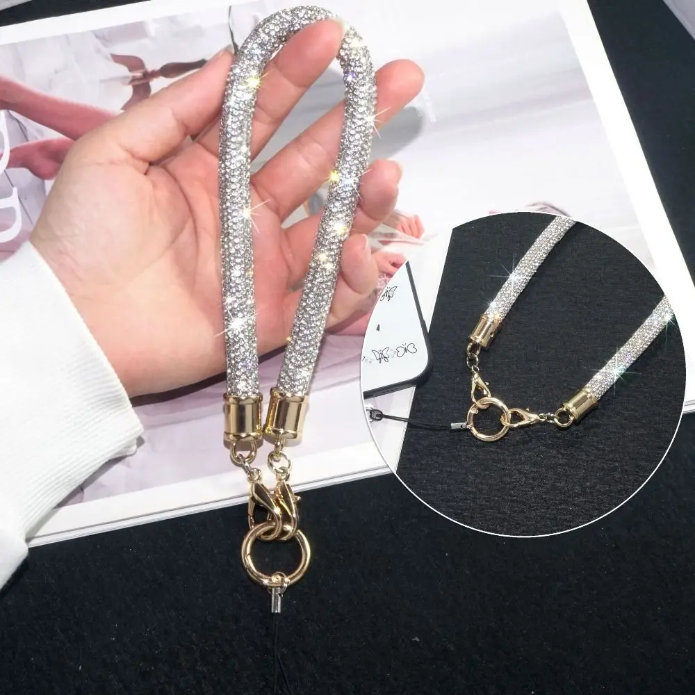 Luxury Keychain Rhinestone Phone Lanyard Bright Bling Bling Anti-lost Rope Glitter Wrist Straps Phone Accessories
