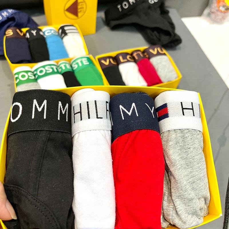 COMBO 4 Quần Sịp đùi Nam Tô Mỳ Cotton Co Dãn 4 Chiều - Đen/Trắng/Xám/Xanh Than - Menswear, Boxer