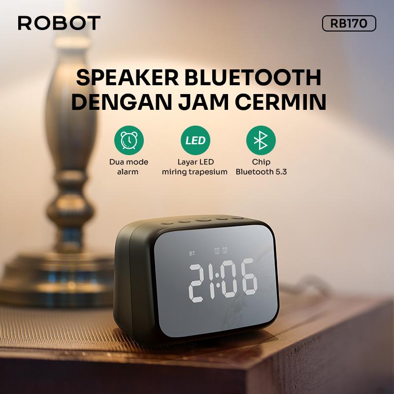 Product Introduction of ROBOT Speaker RB170 Bluetooth 5.3 with LED Display & Alarm Clock Garansi 1 Tahun Jam Smart 0