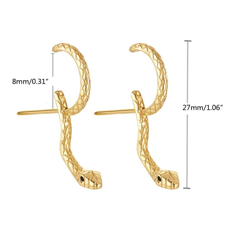 Product Introduction of YIG8 Retro Alloy Studs Earrings Stylish Snake Themed Ear Clip Jewelry for Parties 0