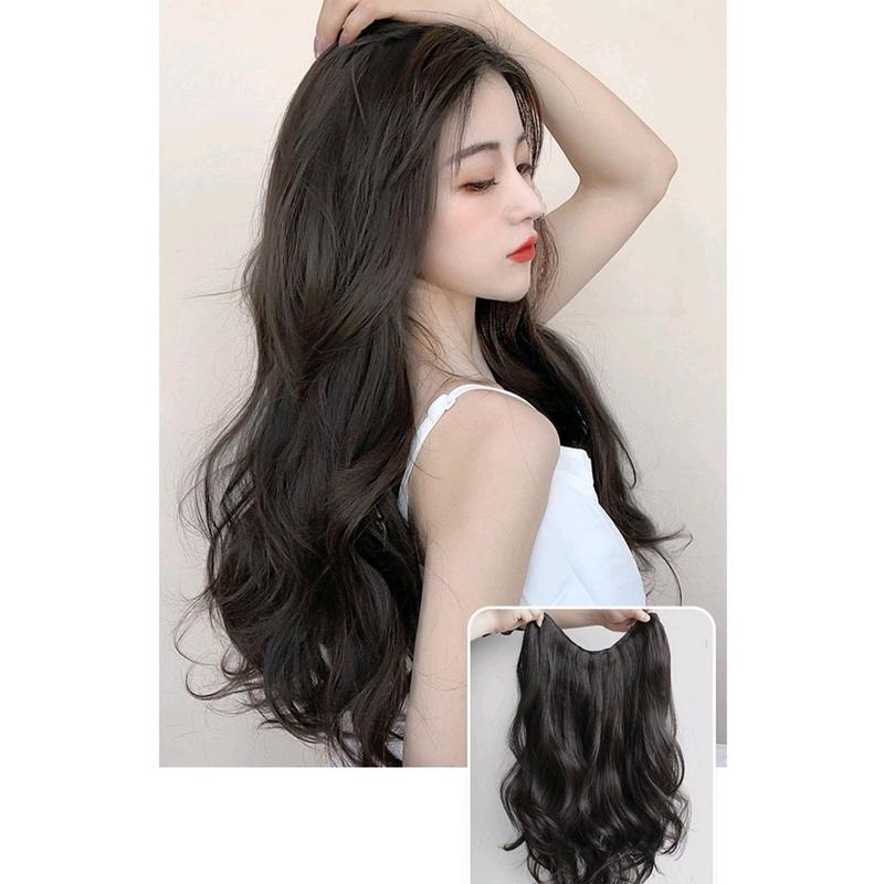 Tóc giả kẹp nửa đầu 60cm xoăn phồng- tóc kẹp 6 phím xoăn bồng bềnh Women Wig