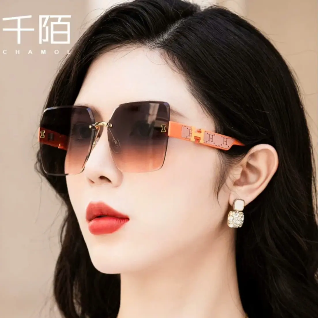 [KÍNH CAO CẤP]kính mắt thời trang cao cấp LUXURY chữ H chống tia uv thời trang cá tính dành cho nữ