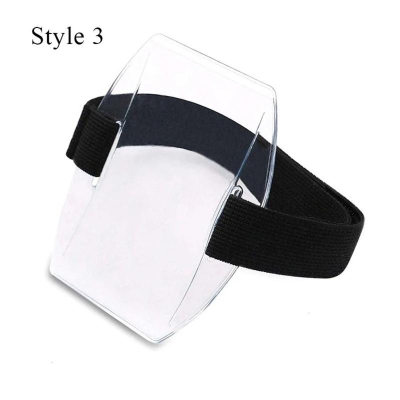 Arm Band Bag Plastic Arm Band ID Badge Holder Reflective Wristband Eco-friendly PVC ID Card Holder Transparent Convenient Card Cover Men 2