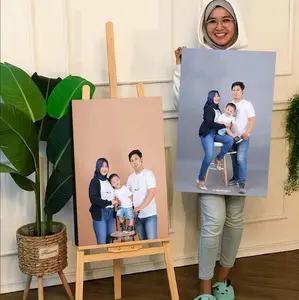 Cetak Foto Bingkai Kayu 60x40cm Gambar Bening Jumbo Termurah