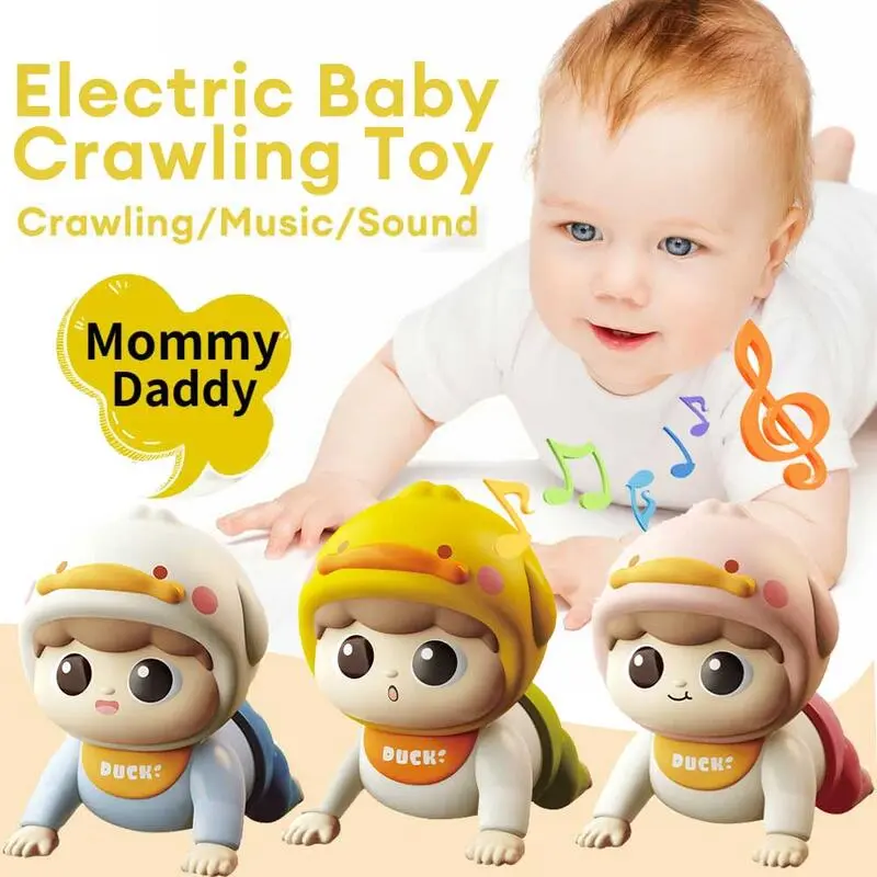 Infant music crawling baby toys electric early education fun crawling dolls will call parents to practice head-up artifact baby toys 0-1 years old to learn crawling guide head-up practice training puzzle early education electric crawling baby baby