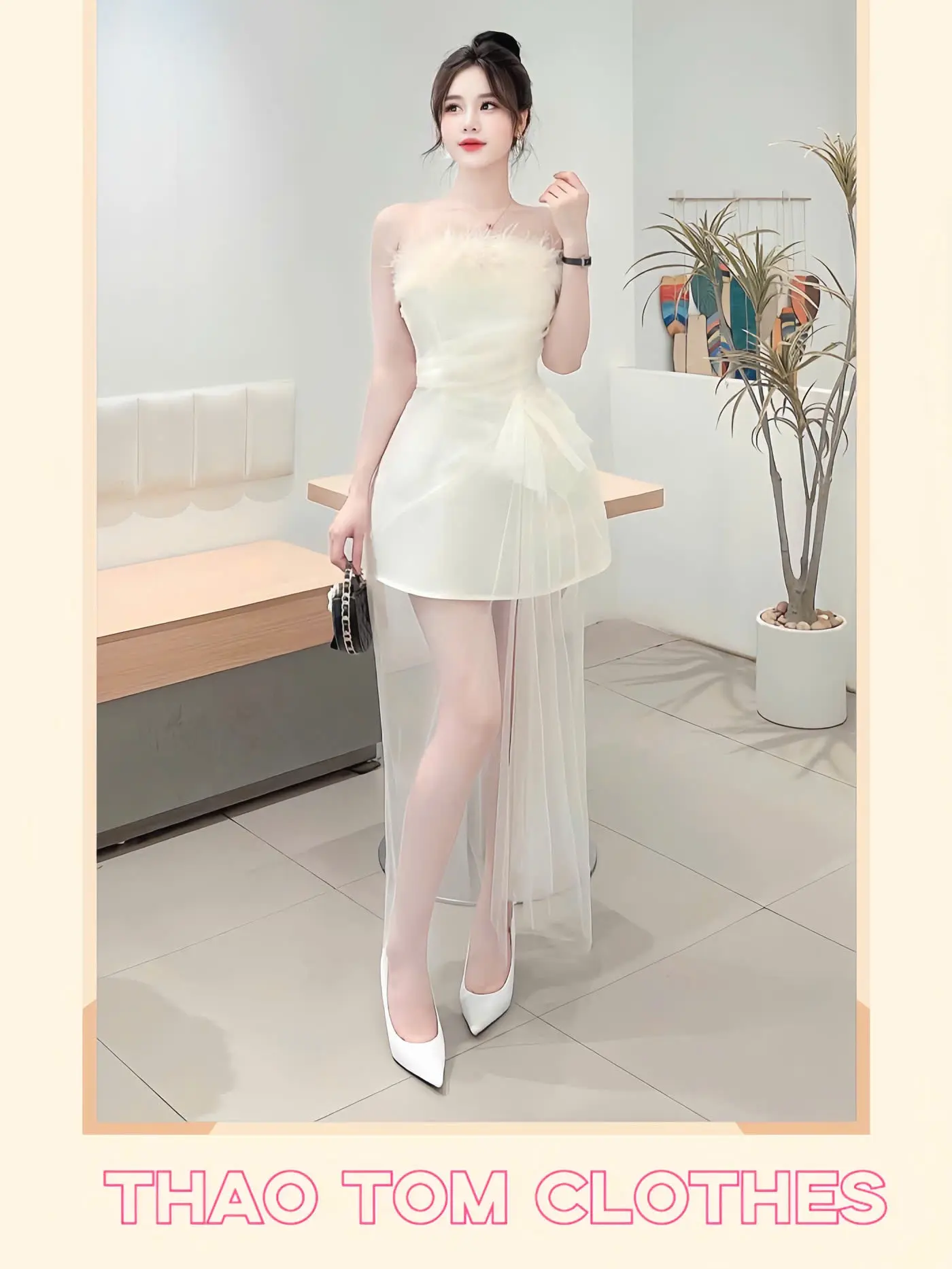 ĐẦM DỰ TIỆC ĐÍNH LÔNG VŨ E480 Dresses Women