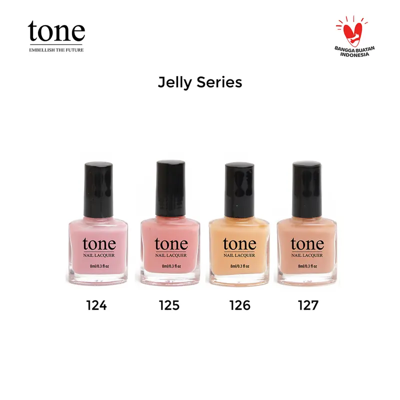 Tone Nail Lacquer Jelly Series 124-128  | Kutek Jelly | Cat Kuku | Nail Polish| Kutek Halal Muslimah 1