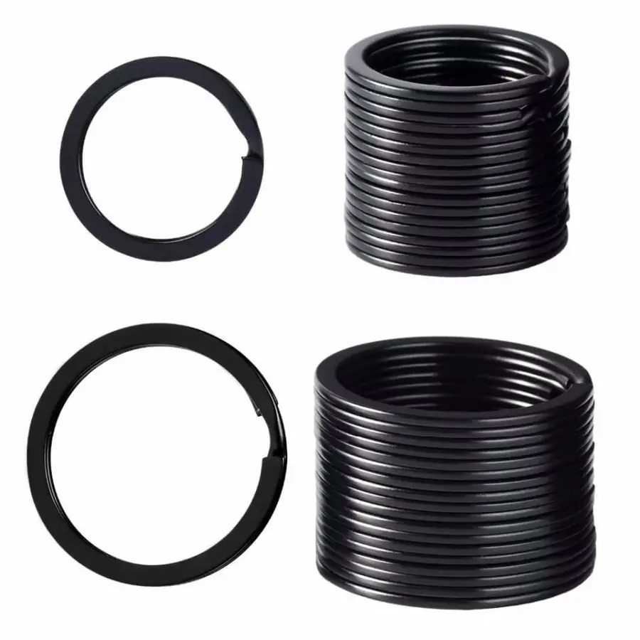 Ring Bulat Gantungan Kunci Gepeng FBC FULL BLACK