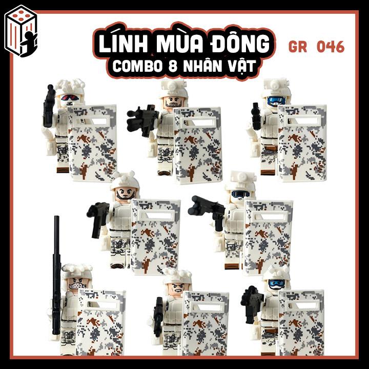 Lính Đặc Nhiệm Combo 8 Nhân vật Đồ chơi Lính SWAT Mô hình Quân đội Army GR044-GR046