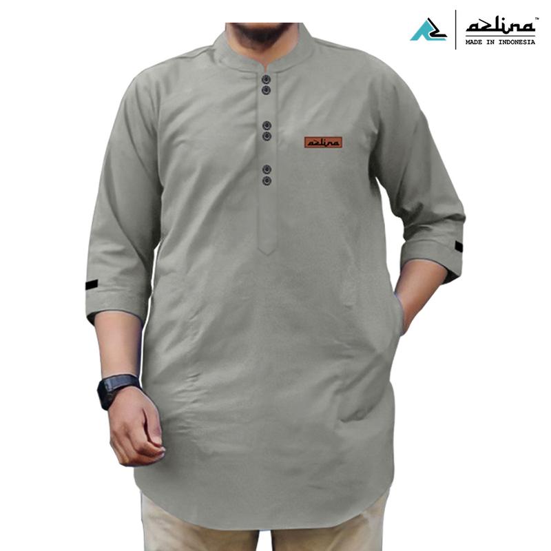 Product Introduction of Baju Koko Kurta Dewasa Lengan 3/4 Bahan Katun Madinah Koko Pria Original Azlina Indonesia Formal Muslim Nyaman Simple Panjang 15