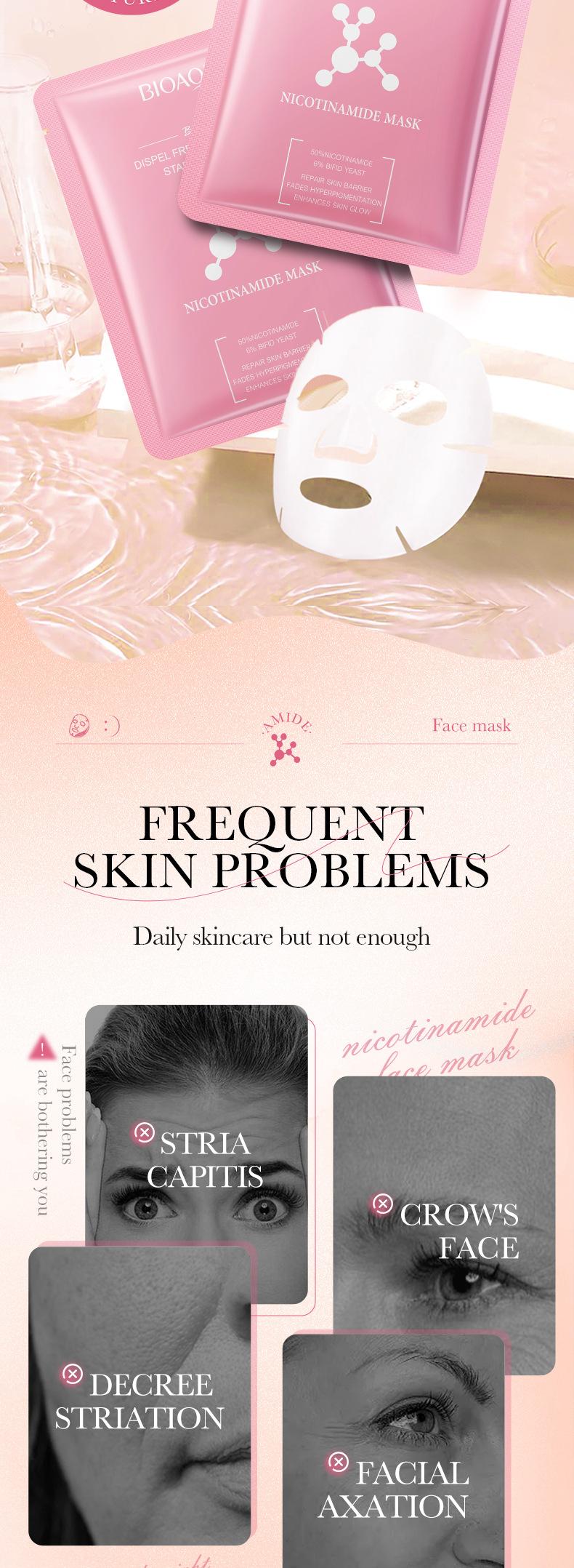 Product Introduction of BIOAOUA Niacinamide Whitening and Hydrating Mask Moisturizing Sheet Mask 1